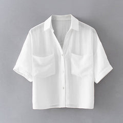 Women's Cotton Crop Shirt
