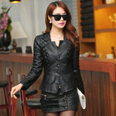 Women's Faux Leather Soft Motorcycle Jacket