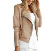 Women's Suede and Leather Quilted Biker Jacket