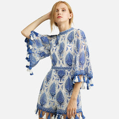 Boho Backless Women's Jumpsuit with Tassels