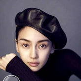90s Retro Style Leather Women's Beret Hat