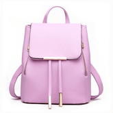 Women's Candy Color PU Leather Backpack
