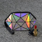 Geometric Style Holographic Mosaic Cosmetic Bag