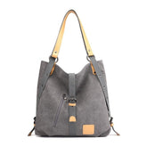 Fashion Solid Women's Canvas Shoulder Bag