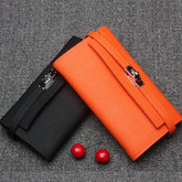 Elegant Bright Color Cowhide Women's Wallet