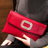 Women's Luxury Diamond Decorated Red / Black Clutch Bag