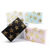 Women's Golden Stars Design Clutch