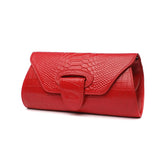 Women's Genuine Leather Clutch Bag with Crocodile Pattern