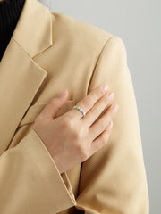 Authentic 925 Sterling Silver Rainbow Heart Ring