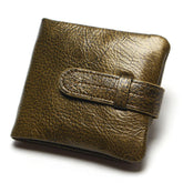 Compact Cowhide Leather Wallet for Women