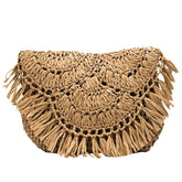 Handmade Straw Beach Bag with Tassels