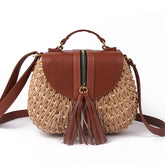 Women's Boho Straw Crossbody Bag