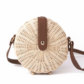 Women's Safari Style Woven Straw Crossbody Bag