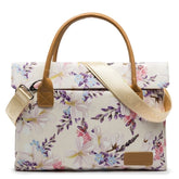 Exquisite Flowers Printed Waterproof Canvas Laptop Bag