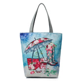Women's Beach Printed Canvas Handbags