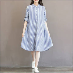 Cotton Striped Dress for Pregnant Women