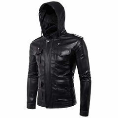 Men's Hooded Biker Jacket