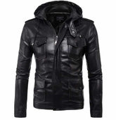 Men's Hooded Biker Jacket