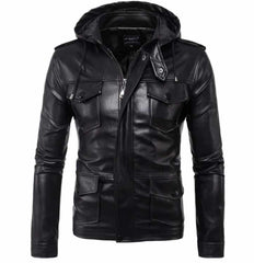 Men's Hooded Biker Jacket