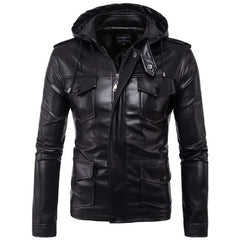 Men's Hooded Biker Jacket