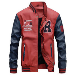 Men's Leather Bomber Jacket