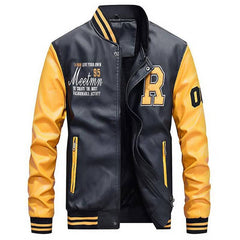 Men's Leather Bomber Jacket