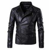 Men's Lace Up Decoration Biker Jacket