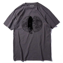 Men's Moon Printed O-Neck T-Shirt