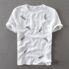Cotton Men's T-shirt with Embroidery
