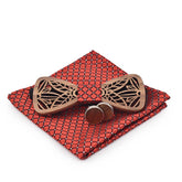 Wooden Bow Tie with Scarf Set