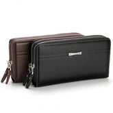 Men's Stylish Long Leather Wallet without Pattern