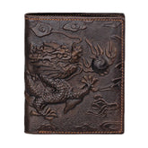 Vintage Dragon Pattern Leather Wallet for Men