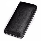 Long Leather Business Wallet with Zipper for Men