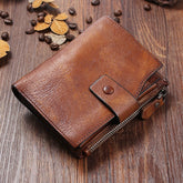 Casual Vintage Style Genuine Leather Men's Wallet