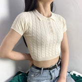 Vintage Knitted Crop Top for Women