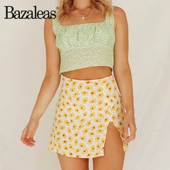 Women's Light Green Cropped Camis Top