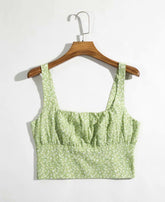 Women's Light Green Cropped Camis Top
