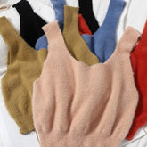 Warm Knitted Crop Top for Women