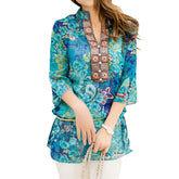 Women's Boho Half Sleeved Chiffon Blouse