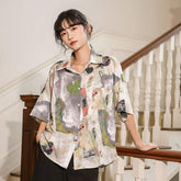 Women's Oversized Short Sleeve Blouse