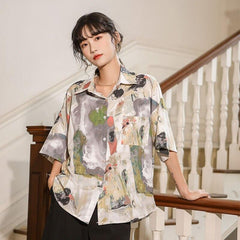 Women's Oversized Short Sleeve Blouse