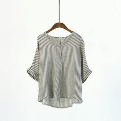 Women's Loose Striped Cotton Shirts