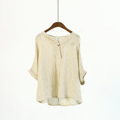 Women's Loose Striped Cotton Shirts