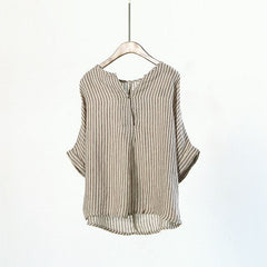 Women's Loose Striped Cotton Shirts