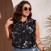 Plus Size Plants Print Top