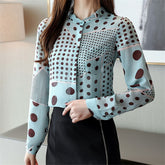 Women's Casual Dot Patterned Blouse