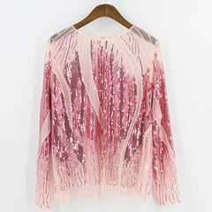 Women's Sequined Sheer Blouse