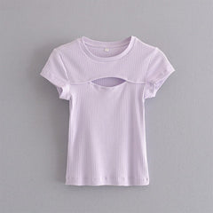 Women's T-Shirt Round Neck Short Sleeved T-Shirt