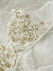 Floral Mesh Lace Crop Corset Top
