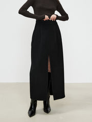 Double Pockets Slit Maxi Skirt